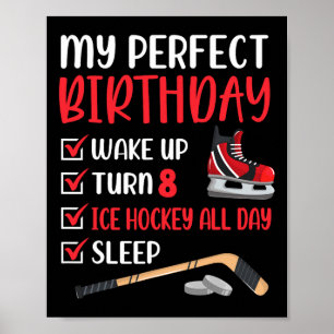 8-jähriges Eishockey Geburtstagsparty 8. Boy Bday Poster