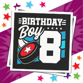 8-jähriges Hockey Party Thema 8. Geburtstag Junge Serviette
