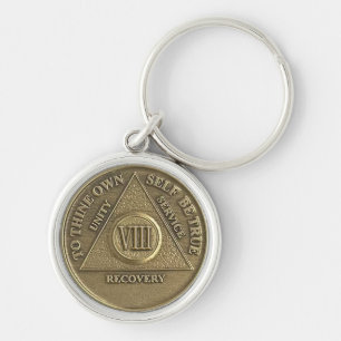 8-jähriges nüchternes Jubiläum Medallion Geschenk Schlüsselanhänger