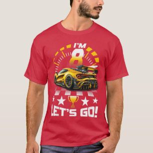 8-jähriges Rennen 8. Geburtstagsparty Gold Racing T-Shirt