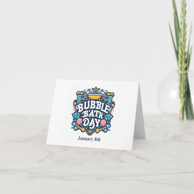 8. Januar - Bubble-Bath-Tag Karte (Vorderseite)