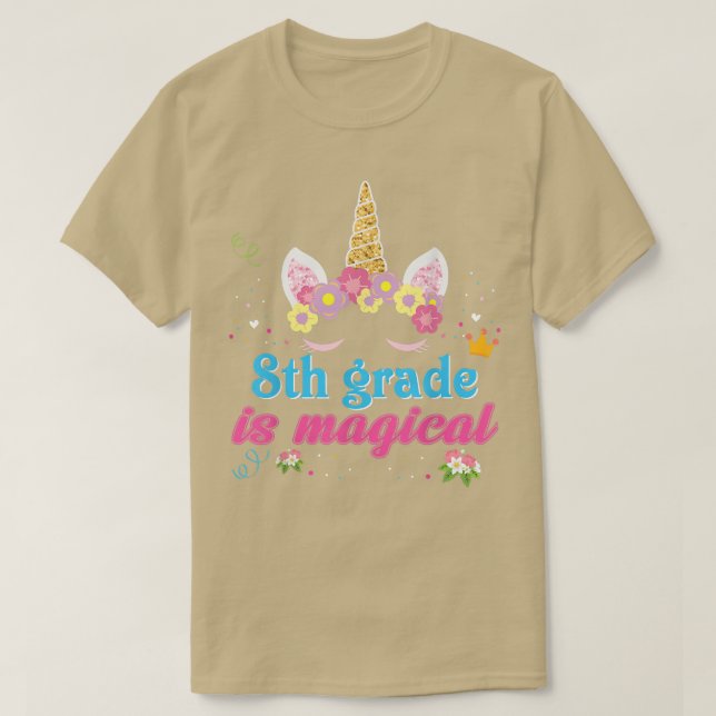 8. Klasse ist magisches Einhornmädchen zurück zur  T-Shirt (Design vorne)