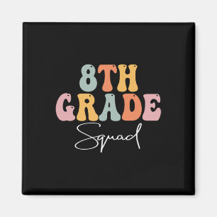 8. Klasse Squad Retro Groovy Frauen Glücklicher Er Magnet
