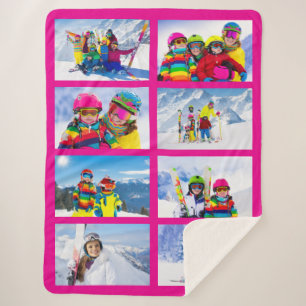 8 Landschaftsfoto-Collage Hot Pink Sherpadecke