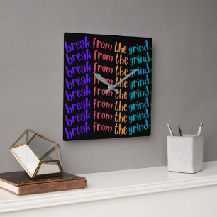 8-Line-BFTG-Uhr Quadratische Wanduhr