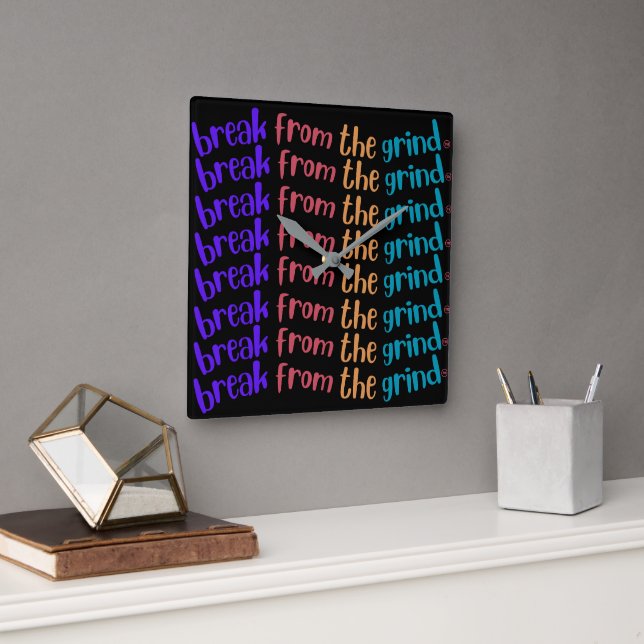 8-Line-BFTG-Uhr Quadratische Wanduhr (Büro)