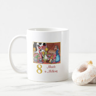 8 Mädchen, die süße Tiere u. Typografie ein-Melken Tasse