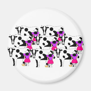8 Mädchen-Melken Magnet