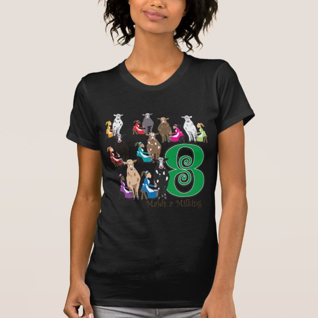 8 Mädchen-Melken T-Shirt (Vorderseite)