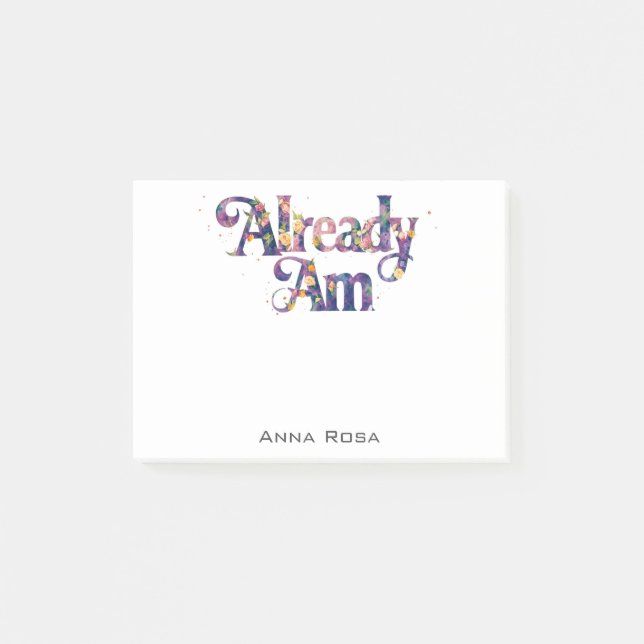 *~* 8 Manifest AP85 Floral Dankbarkeit BEREITS AM Post-it Klebezettel (Vorderseite)