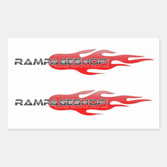 8 Medium Decal / Stickers - RampageShop.com Logo (Vorderseite)