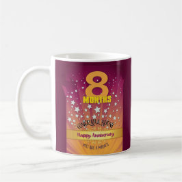 8 Monate CUSTOM Erholung Jubiläum Fett Zahlen Kaffeetasse