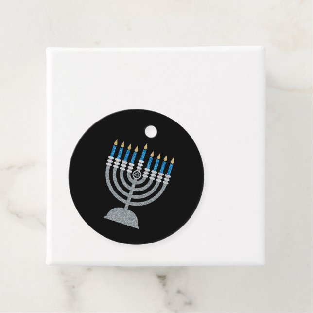 8. Nacht des Hanukkah-Glitzer Geschenkanhänger (Beispiel)