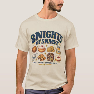 8 Nächte voller Snacks Lustige Hanukkah-Essen Retr T-Shirt