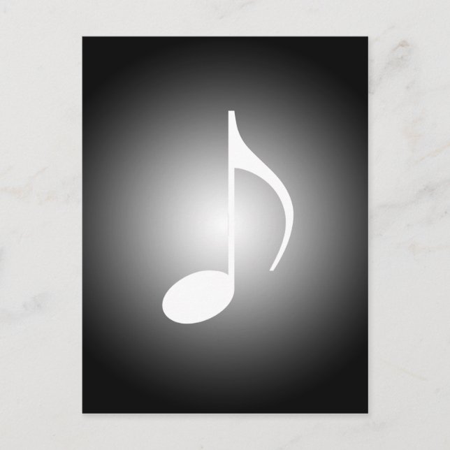 8. Note Black & White Musicians Note w/Spotlight Postkarte (Vorderseite)