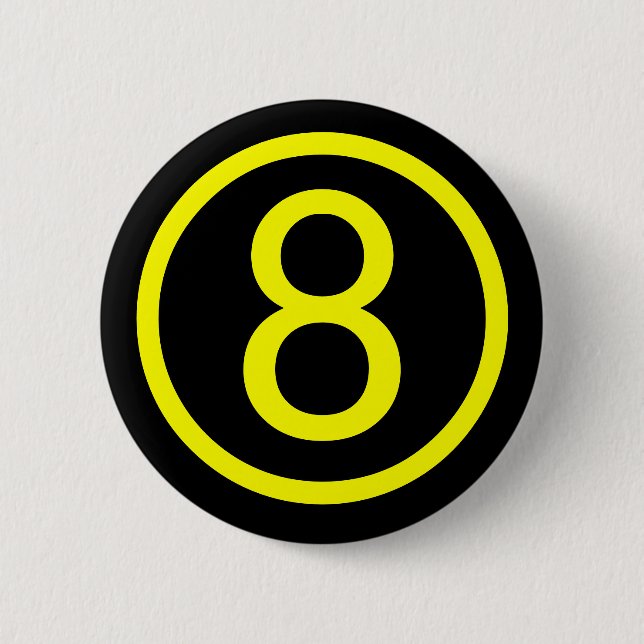 8 - Nummer acht Button (Vorderseite)