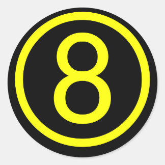 8 - Nummer acht Runder Aufkleber