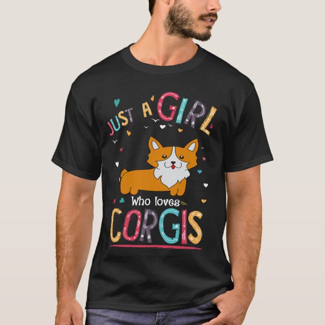 8 Nur ein Mädchen, das Corgi Lieben T-Shirt (Vorderseite)