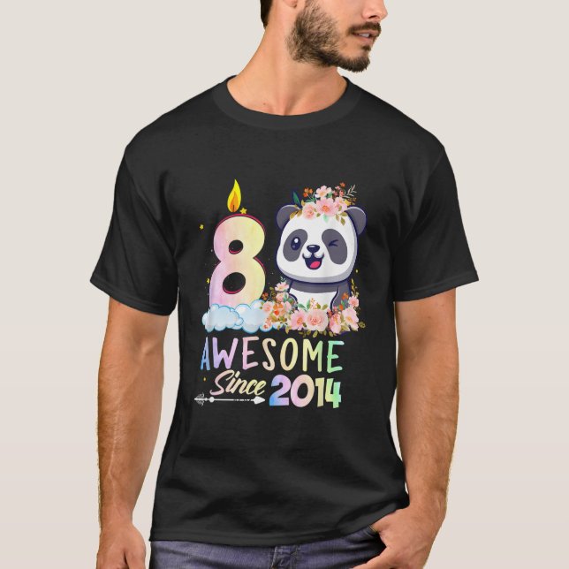 8 Panda Unicorn Phantastisch seit 2014 T-Shirt (Vorderseite)