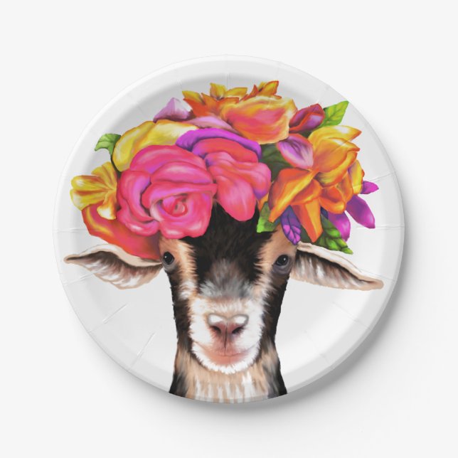 8 Paper Tellers Posey die Ziege Pappteller (Vorderseite)