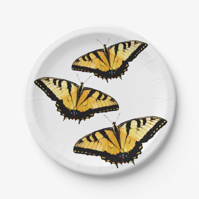 8 Paper Tellers Tiger Frack Schmetterlinge Pappteller (Vorderseite)