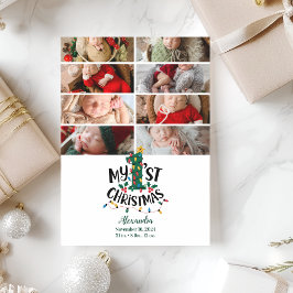 8 Photo Christmas Tree Lights First Christmas Feiertagskarte