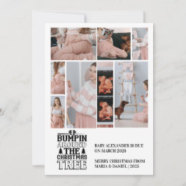 8 Photo Christmas Tree Pregnancy Announcement Feiertagskarte