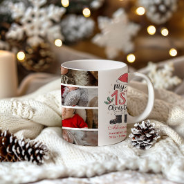 8 Photo Cute Santa Baby 1st Christmas Kaffeetasse