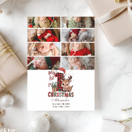 8 Photo Plaid Reindeer First Christmas Feiertagskarte