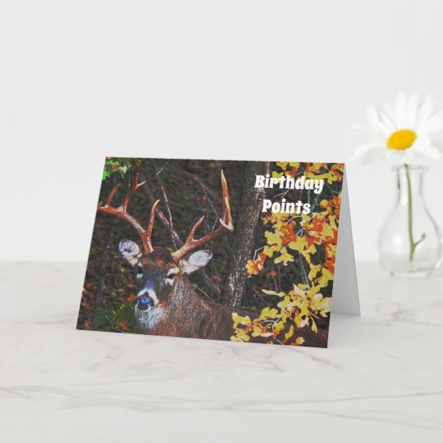 8 Point Buck Deer Birthday Card Karte (Kleine Pflanze)