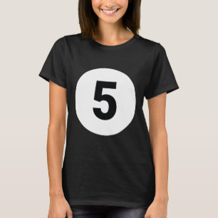 8 Pool Ball 5 Billard Kostüm Halloween Gruppen-Mat T-Shirt