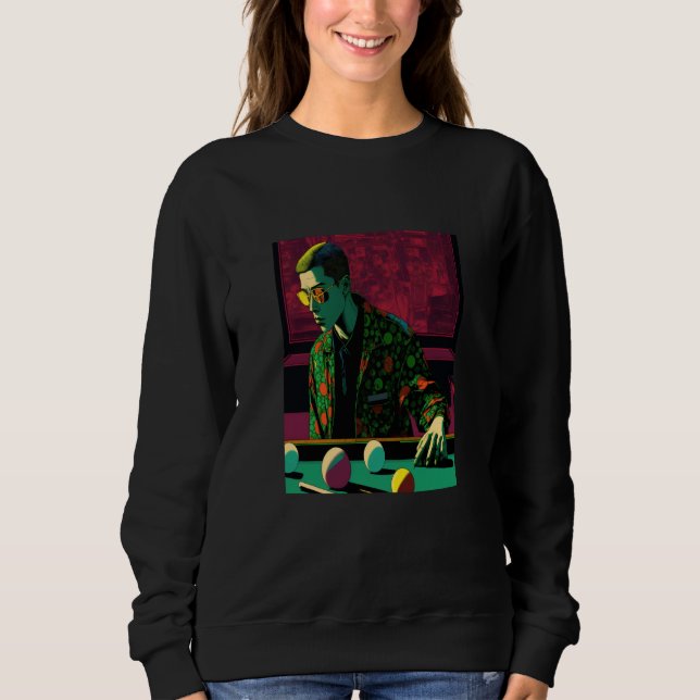 8 Pool Billiard Fans Retro Pop Style Billiards  3 Sweatshirt (Vorderseite)