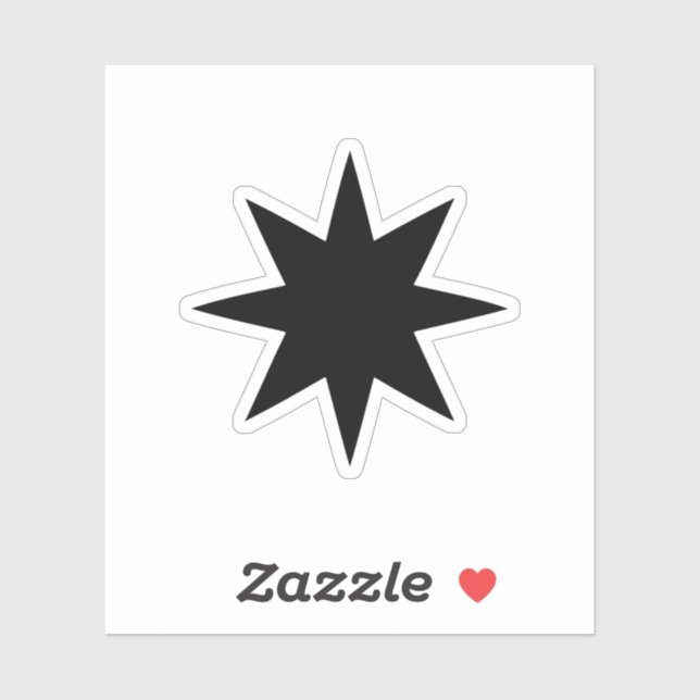 8-Punkte-Stern Aufkleber (Blatt)