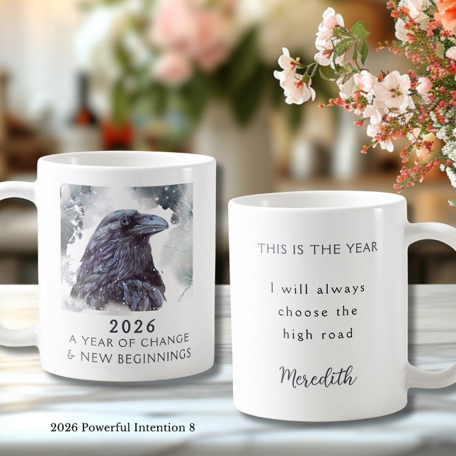 8. Raven 2026 Year of Change Powerful Intention Kaffeetasse (Raven 2026 Year of Change and New Beginnings Powerful Intention 8 Coffee Mug)