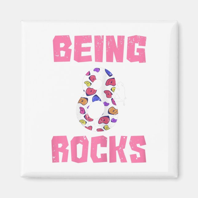 8 Rocks Birthday Girl Klettern Magnet (Vorne)