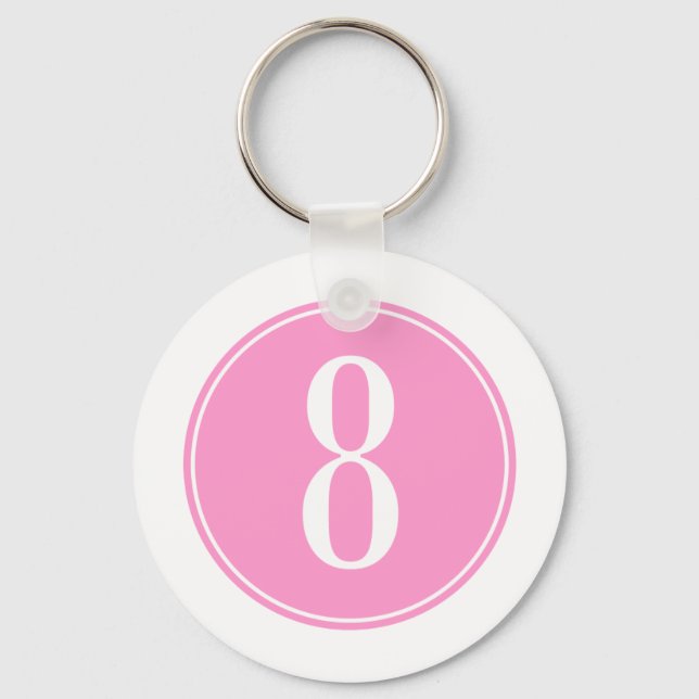 8 Rosa Kreis Schlüsselanhänger (Vorderseite)