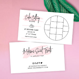 8" Round Cake Cutting Guide 2x2 Event-Portionen Begleitkarte