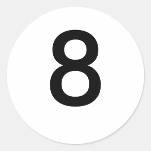 8 RUNDER AUFKLEBER