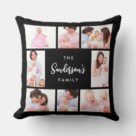8 Sections Family Photo in Black Frame Kissen