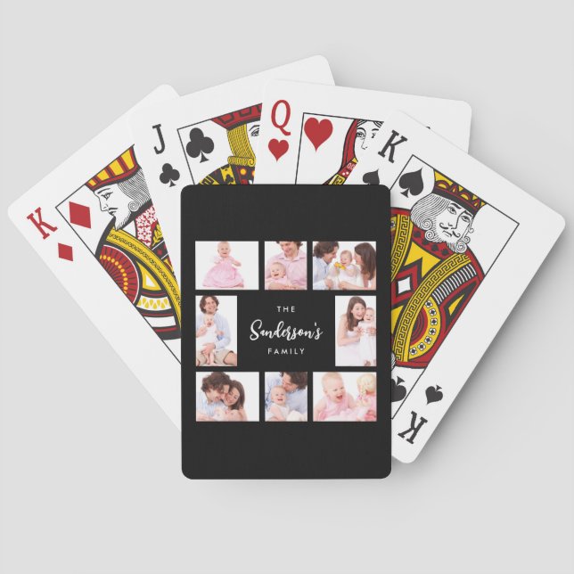 8 Sections Family Photo in Black Frame Spielkarten (Rückseite)