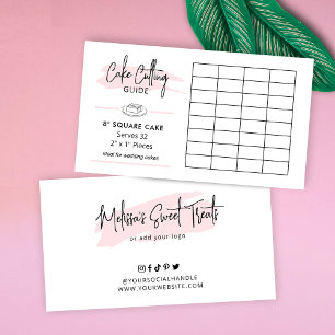 8" Square Wedding Cake Cutting Guide 2x1" Bedienun Begleitkarte