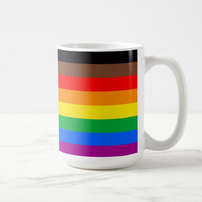 8-Streifen-LGBT-Flag Kaffeetasse (Rechts)