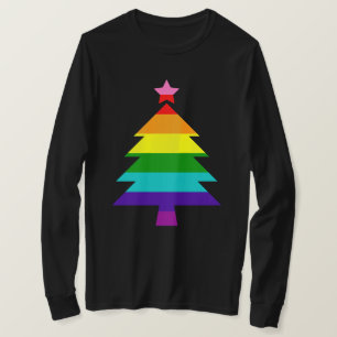 8 Streifen LGBT Flag Regenbogen Weihnachtsbaum T-Shirt