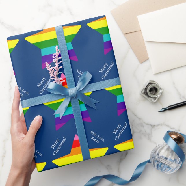 8 Streifen LGBT-Flag Stars LGBTQ Weihnachten Geschenkpapier (Schenken)