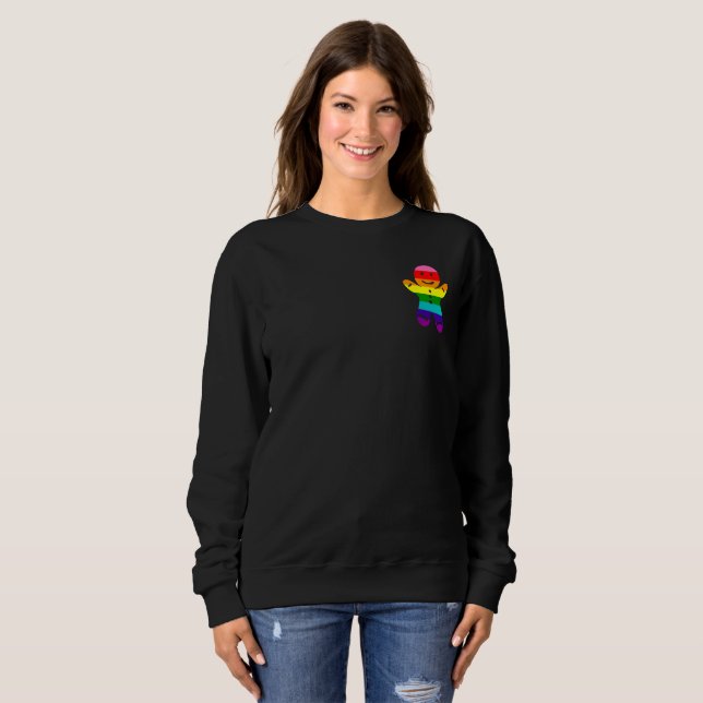 8 Streifen LGBT Pride Flag Regenbogen Weihnachtsko Sweatshirt (Vorne ganz)
