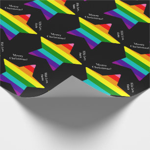 8 Streifen LGBT Pride Flag Stars LGBTQ Weihnachten Geschenkpapier