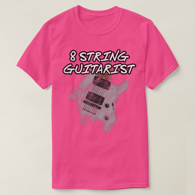 8 String Guitarist, Etended Range Guitar, Musiker T-Shirt (Design vorne)