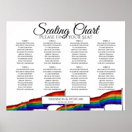 8 Tabelle Hochzeitsdiagramme Gay Rainbow Flags Poster