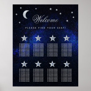 8 Table Sky Celestiding Stars Seating Chart Poster