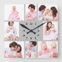 8 Teile Familienfoto in grauem Rahmen